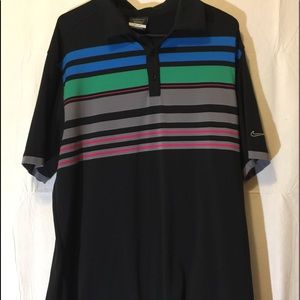 Men’s Nike Golf dri fit sz large navy stripe polo